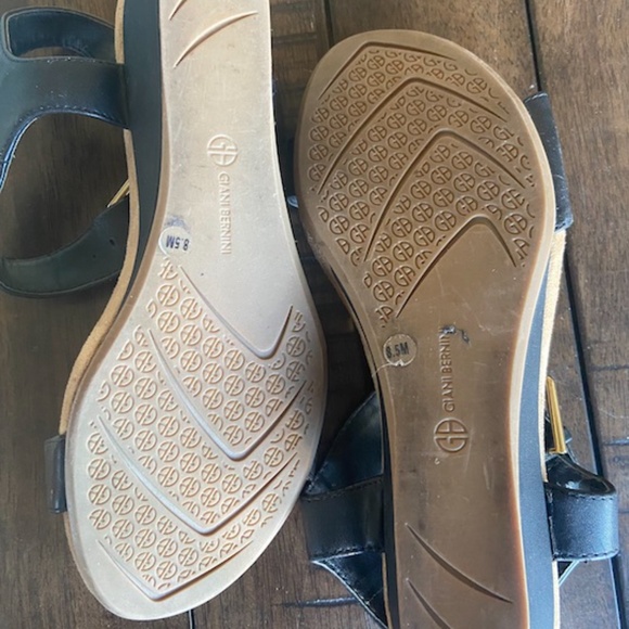 Black Wedge Sandals - Picture 2 of 2